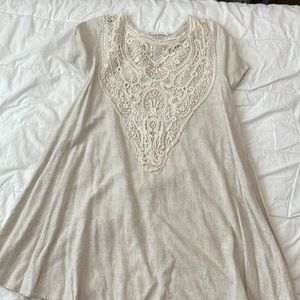 Canvas and crochet dress